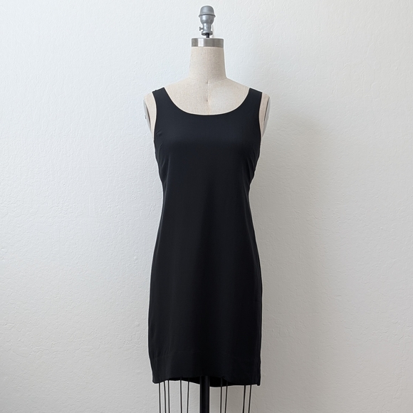 Madewell Black Silk Sleeveless Mini Dress with Tie Back Size Small - Picture 3 of 10